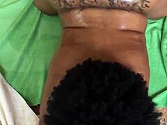 Ebony hazelnutxxx gets oiled steamy
