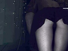 Naughty blowjob under that tight little skirt