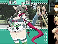 Unstoppable duo punishing tanuki-chan in wild game