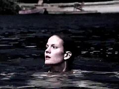 blonde's enchanting forest swim