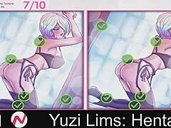 yuzi lims dives into hentai anime game fun 😏