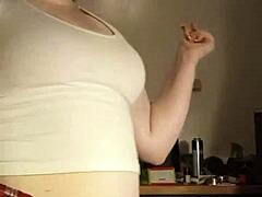 Big Tits in White Crop Top Groped Boldly