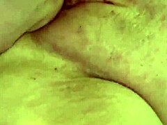 Shaved pussy penetrated by thick dildo toy