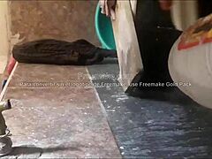 maid teases in laundry ritual