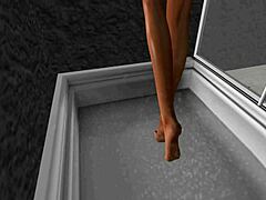 A teen’s teasing rinse in the shower