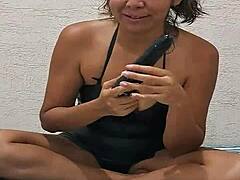 NEW WIFE'S BRUNETTE SURPRISE