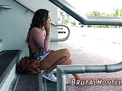Bound Teen Takes Rough Interracial Anal Pounding