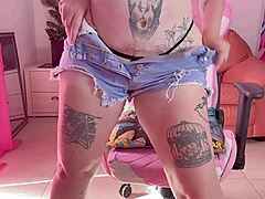 DC Fan Girl Pounds Pussy On Gaming Chair