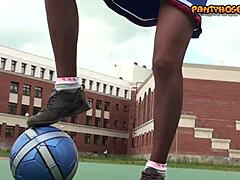 Melissa's upskirt thrill in pantyhose
