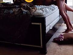 Brunette teen's risky midnight thrill