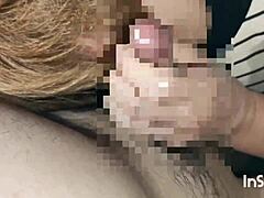 I caught my Japanese girlfriend giving outdoor head and handjob