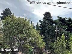 Public outdoor tease moment