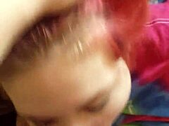 real teen hannah teases with slow dick sucking