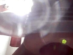 My intense cumshot while fucking a flashlight