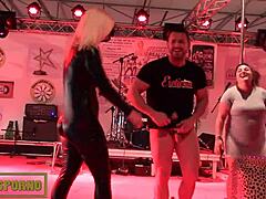Lustful laughs in adult show