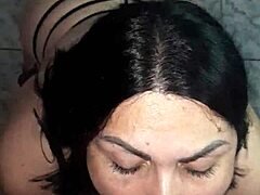 Amateur sucks huge cock to climax