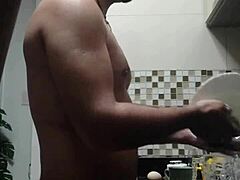Steamy Gay Moment During Dishwashing