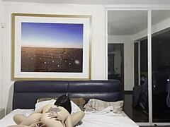 Girls' naughty hotel room antics