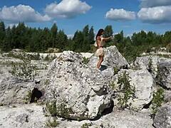Topless Dance in Stone Quarry