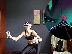 My VR workout turns into bold lesbian dance