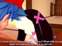 What happens when Sarvente and her boyfriend meet in church for fnf hentai adventure