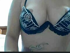 blonde cutie plays during video chat