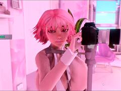 Step-Sis Licked in Hentai Game
