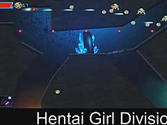 hentai neko girl teases in anime fantasy scene