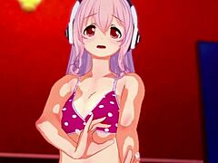 Super Sonico gets aroused modeling just for you
