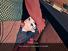 anime sister’s sneaky blowjob under counter at work