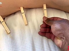meela takes bbc after bdsm clothespins