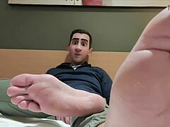 step gay dad’s tempting hotel bed tease
