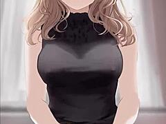 hey check out this anime girl in black dress riding dick and getting cum all over 😍