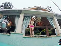 Girlfriends Nailed Poolside POV