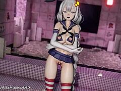 Kizuna Akari's sexy Shimakaze cosplay dance