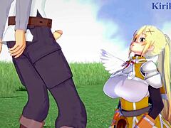 Big-boobed Darkness in wild 3D anime.