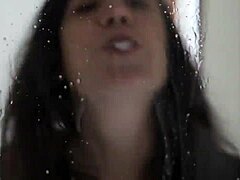 Spitting fetish babe gets wild in close-up action
