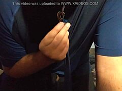 My daring solo chastity play