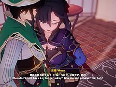 Mona’s Seducing Cowgirl Blowjob In Anime Action
