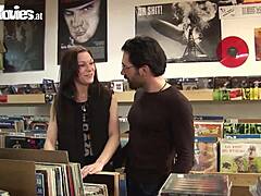 German amateurs hint at anal fun in shop