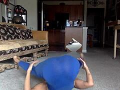 Ginger MILF teases with wet nipples and ass