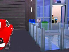 Boss seduces customer in garage