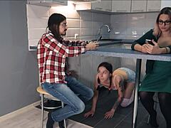 Petite teens in unexpected trio