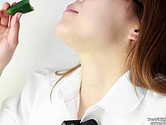Japanese Women Moan Loud in Cucumber Eating Fetish
