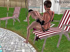 3D Lesbian Strapon Play