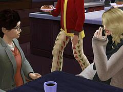 This guy meets his friend for coffee and ends up fucking the girl with blowjob in the bathroom while she smokes.