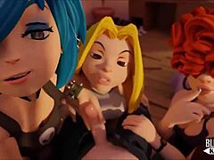 Three Girls Admire Anime Hero