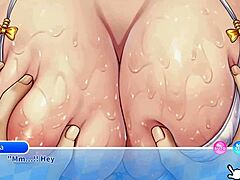Busty Anime Teen's Oil Play