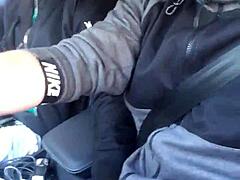 European Blonde in Wild Traffic Chaos
