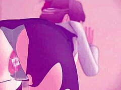 Perfect anime housewife giving a stunning blowjob in 3D cartoon